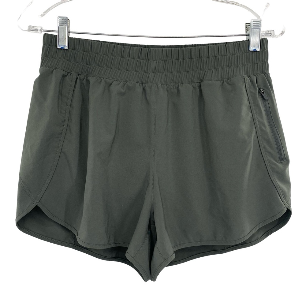 CRZ Yoga High Rise Green Athletic Running Shorts Medium